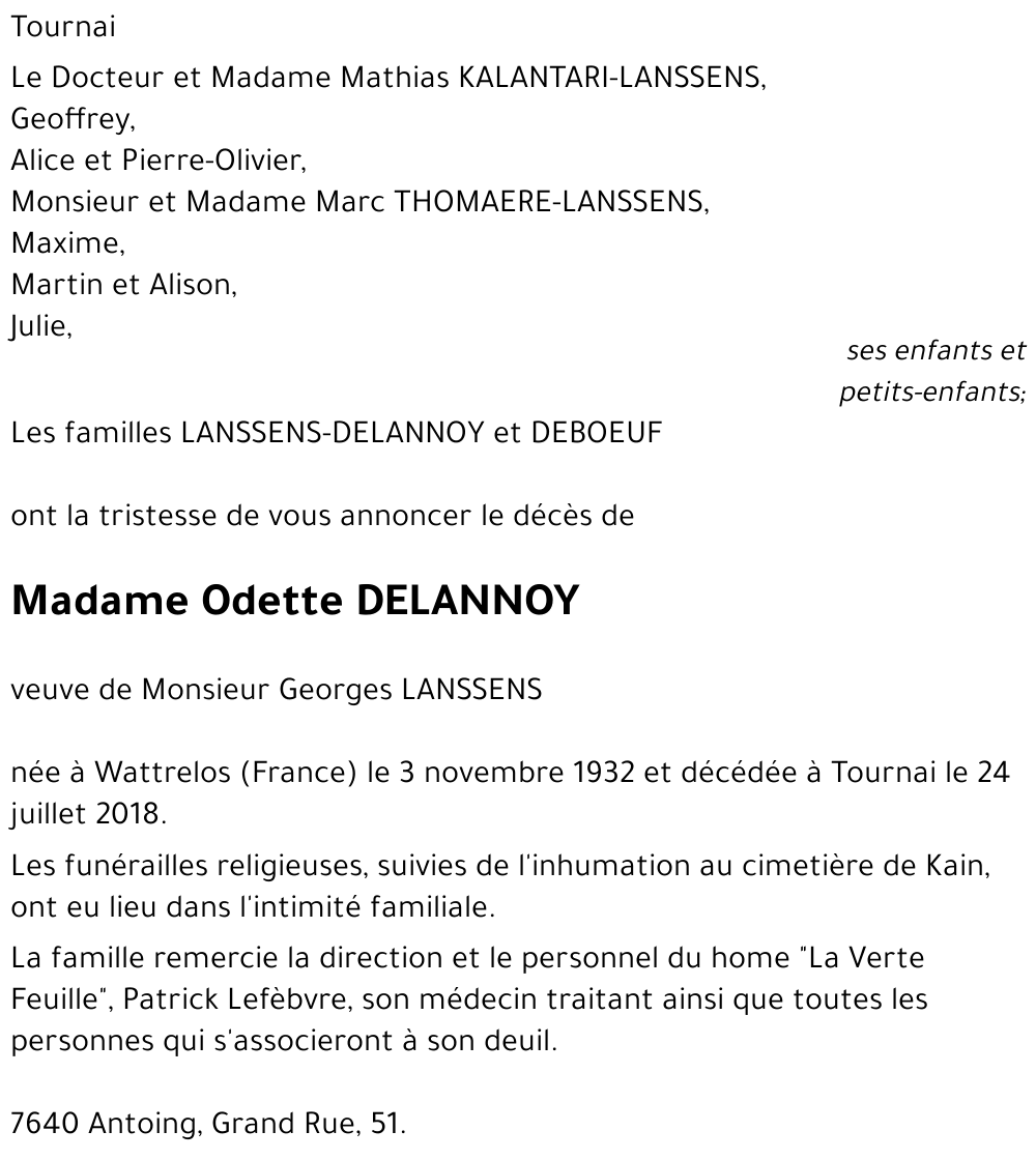 Odette DELANNOY