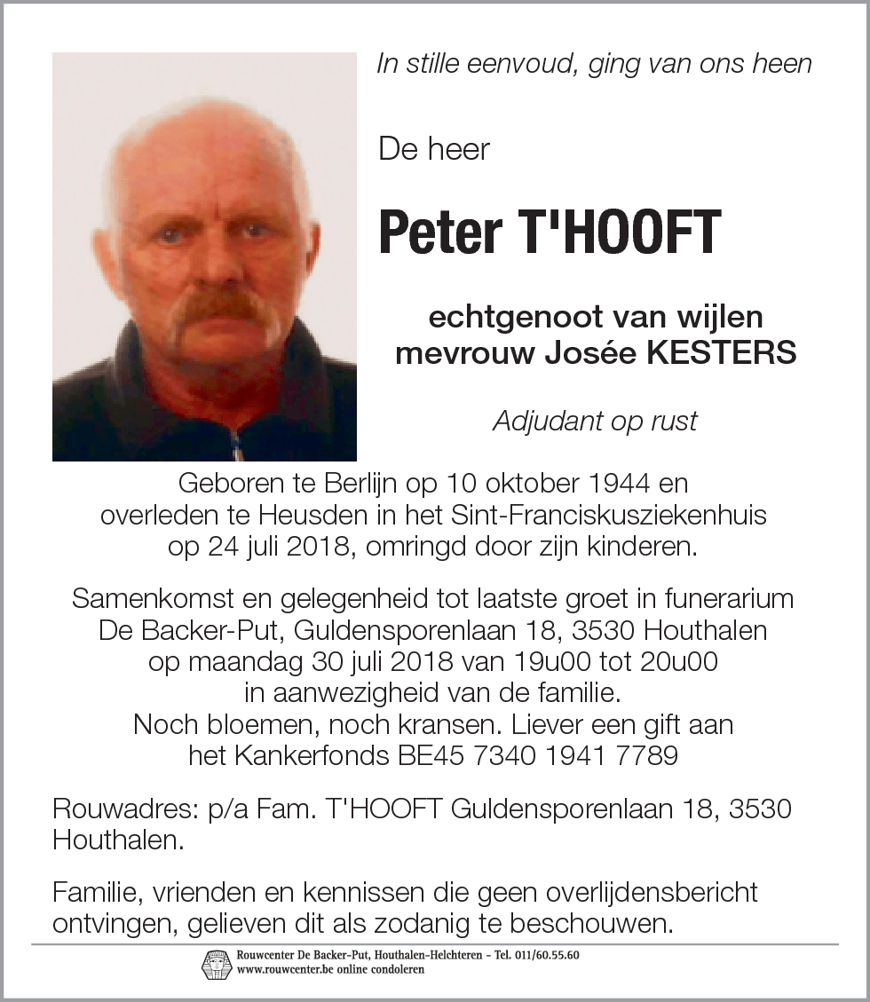 Peter t' Hooft