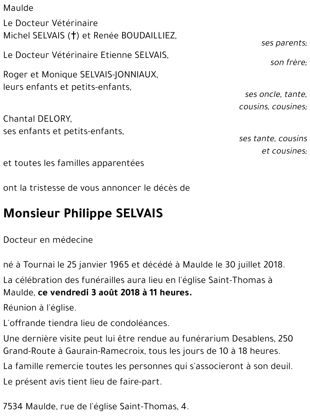Philippe SELVAIS