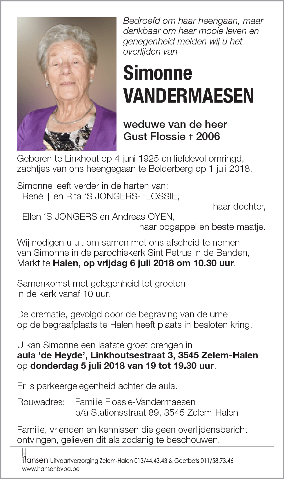 Simonne VANDERMAESEN