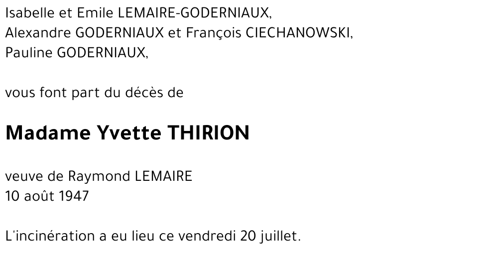 Yvette THIRION