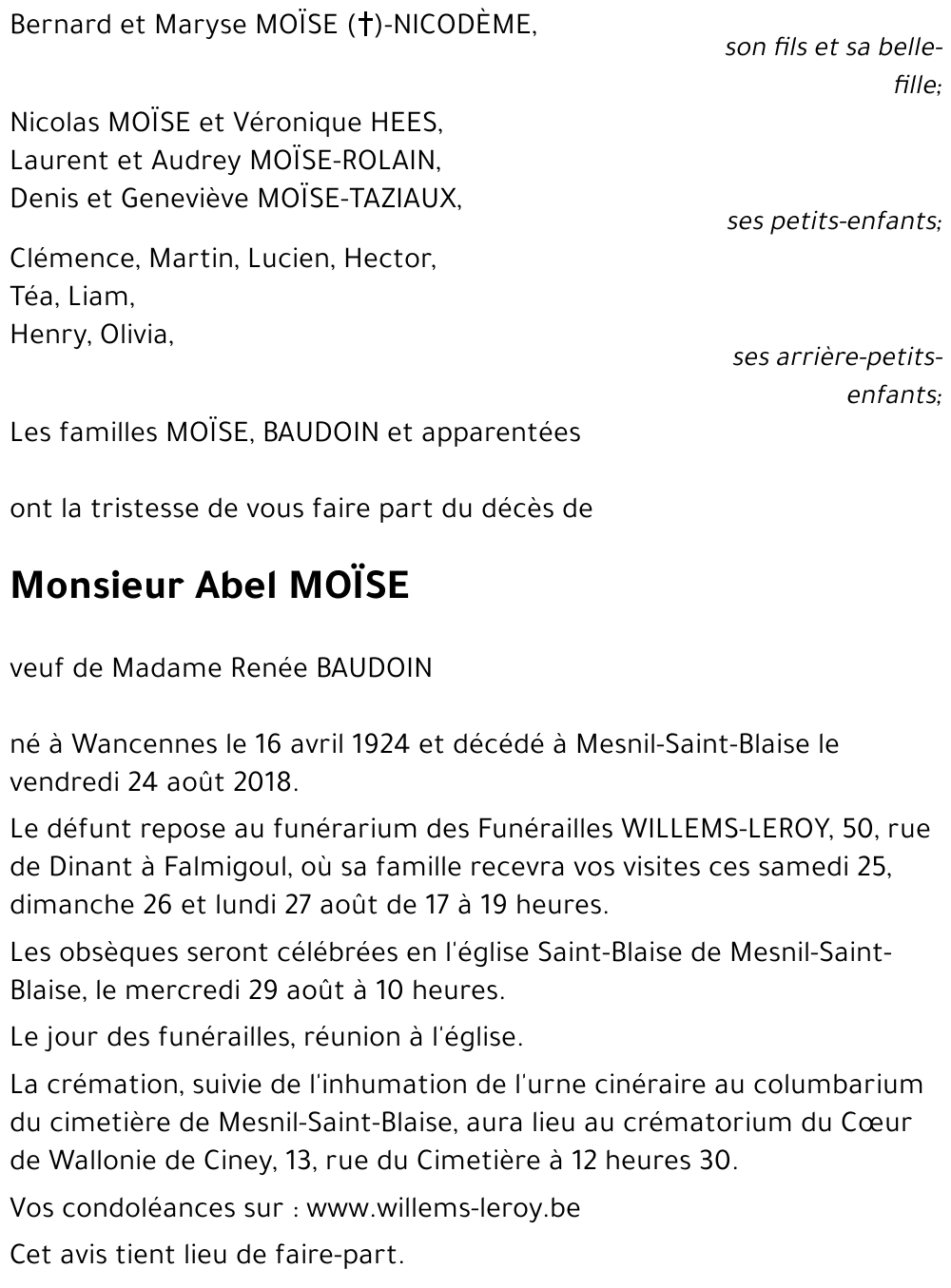 Abel MOÏSE