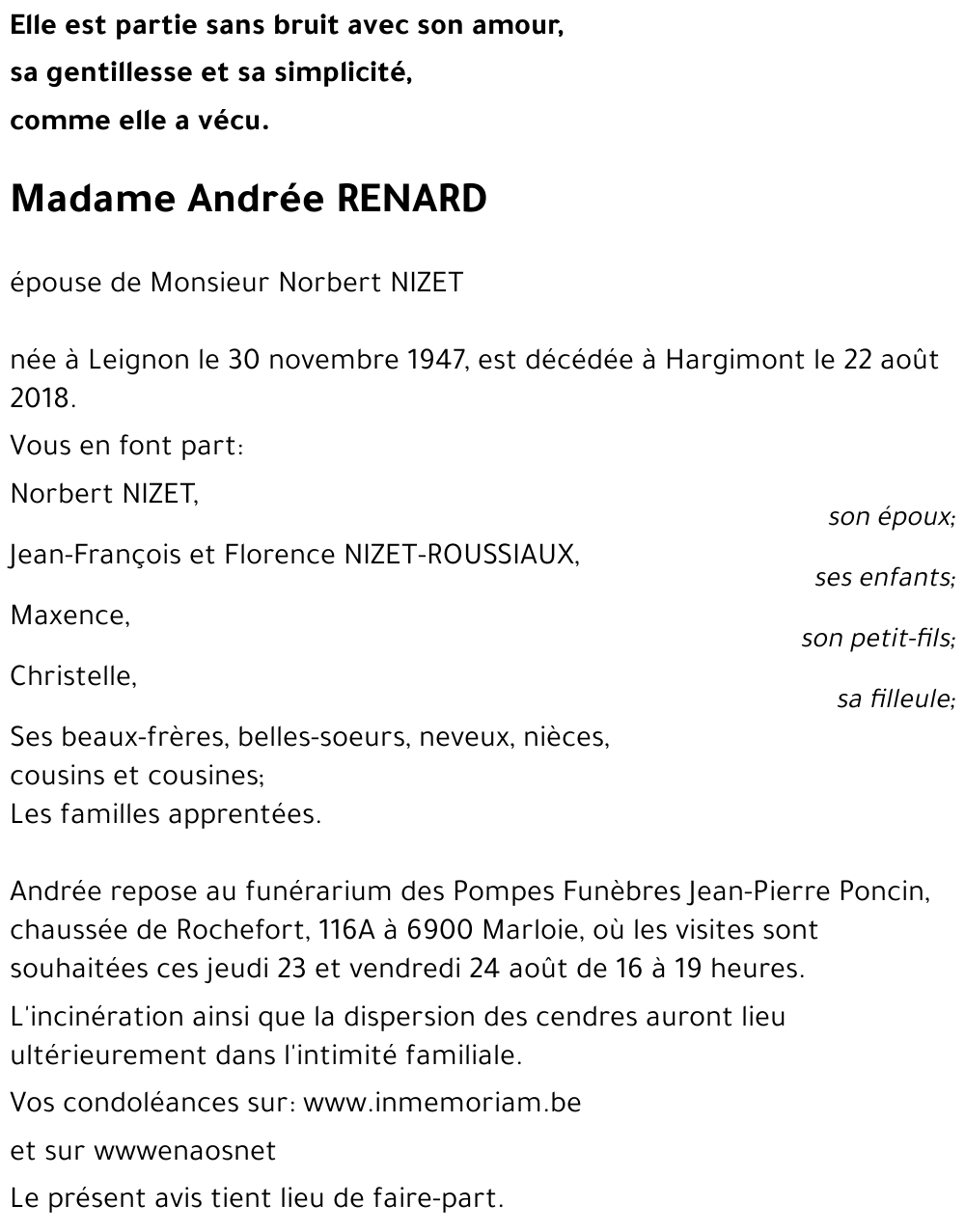Andrée RENARD