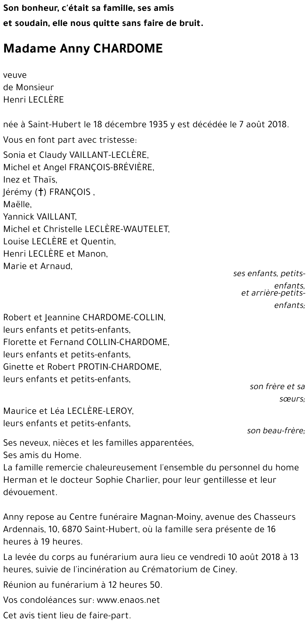 Anny CHARDOME