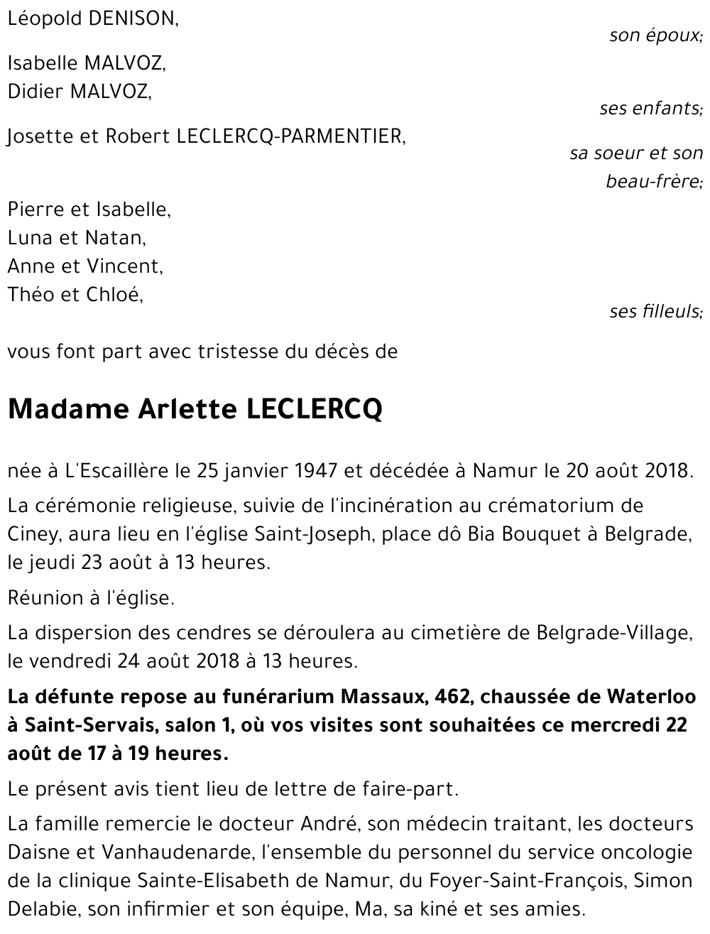 Arlette LECLERCQ