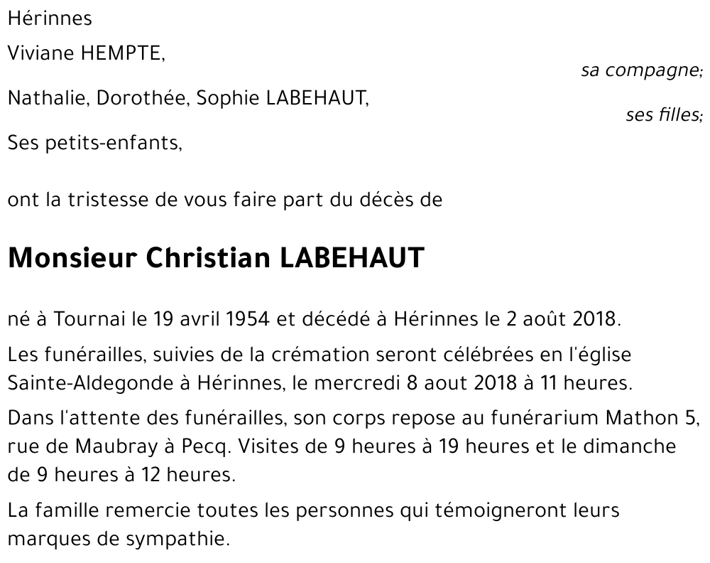 Christian LABEHAUT