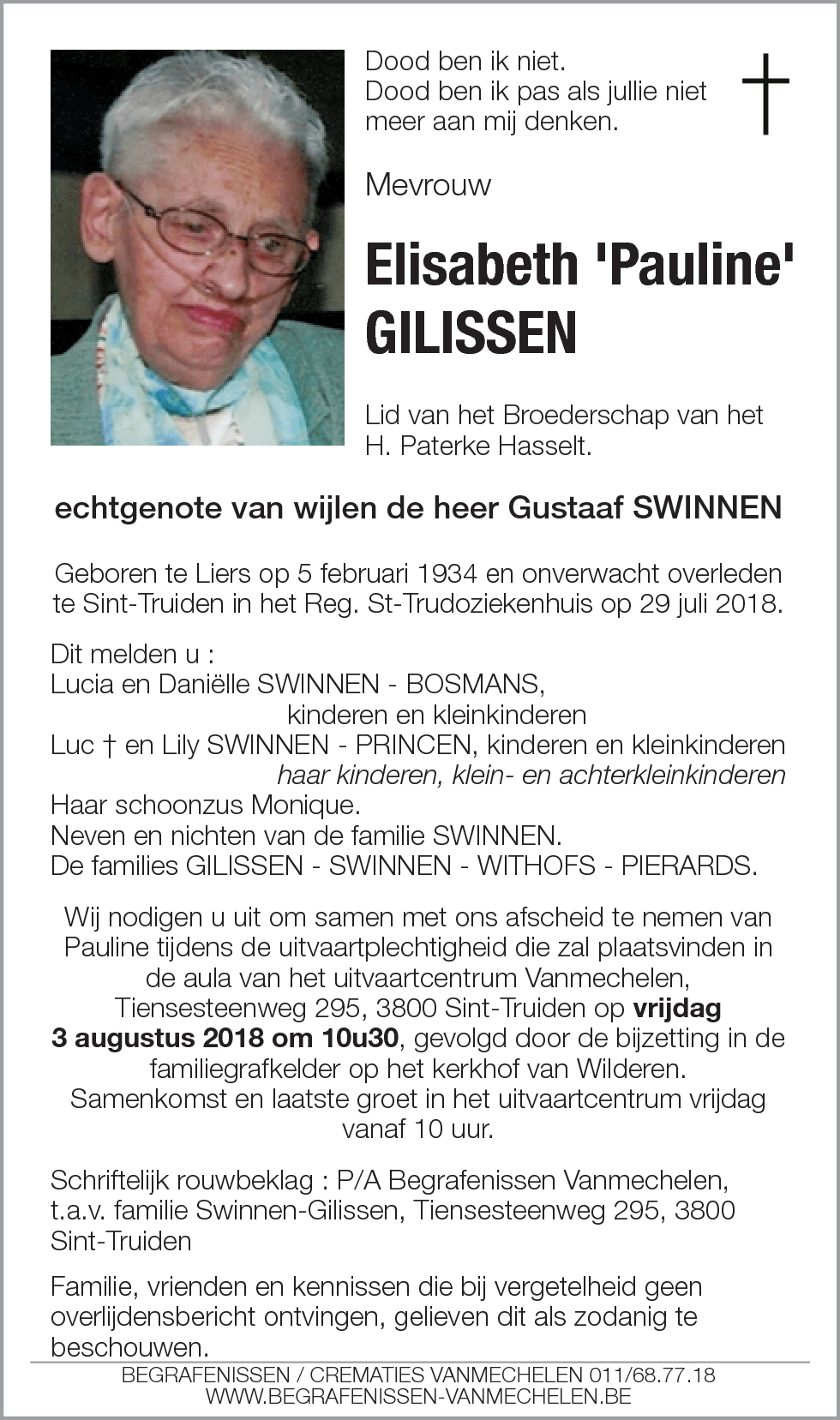 Elisabeth 'Pauline' GILISSEN