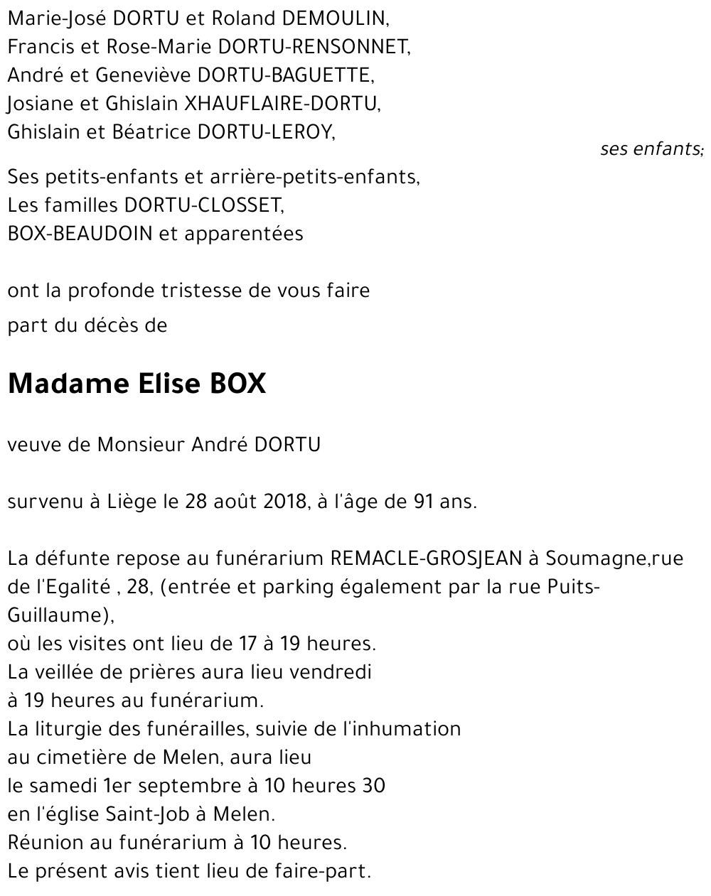 Elise DORTU - BOX