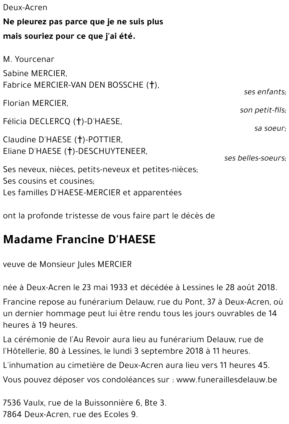 Francine D'HAESE