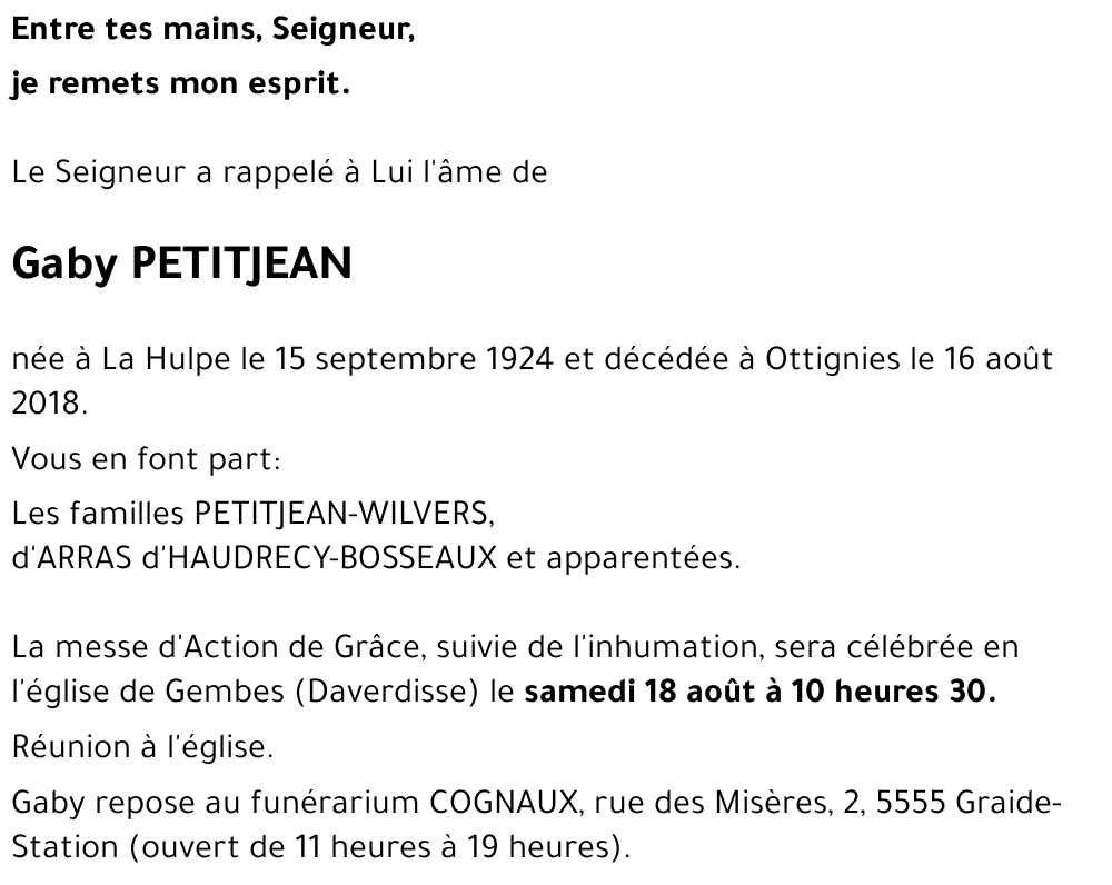 Gaby PETITJEAN