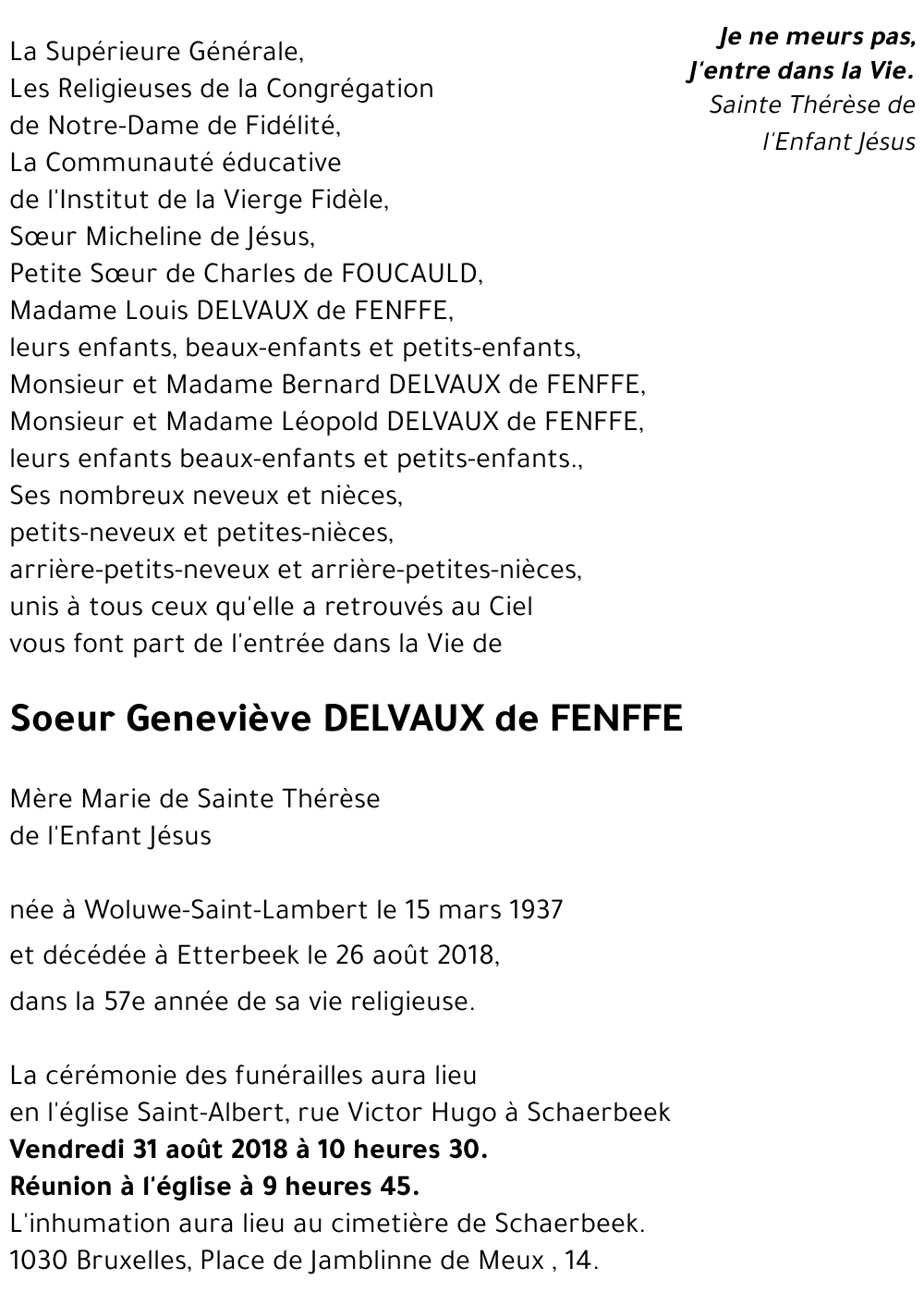 Geneviève DELVAUX de FENFFE