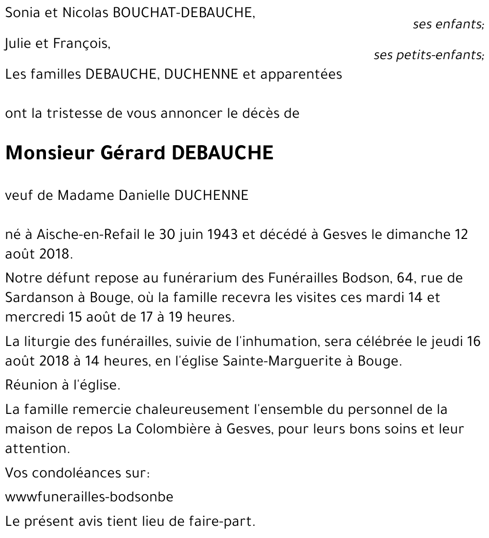Gérard DEBAUCHE