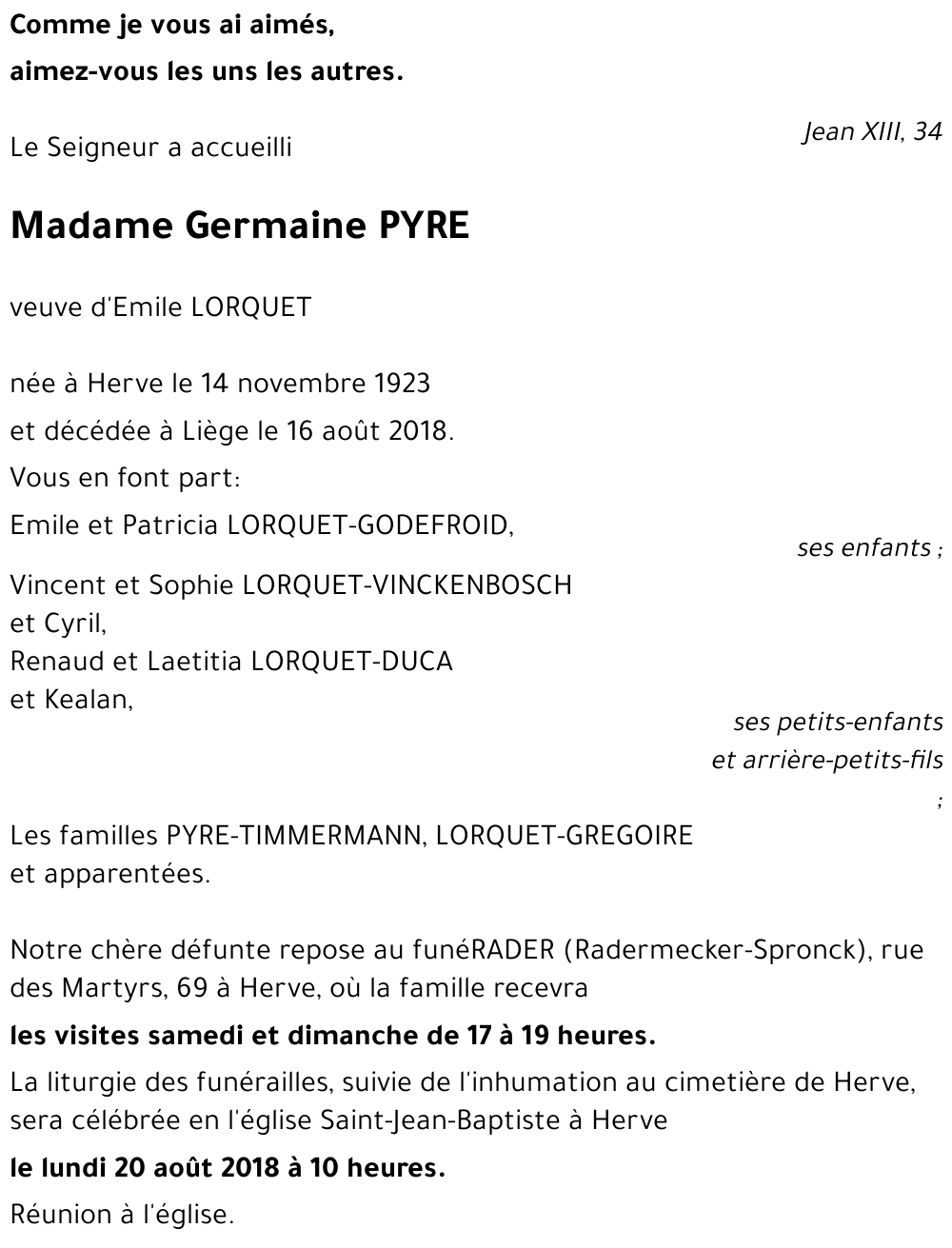 Germaine PYRE