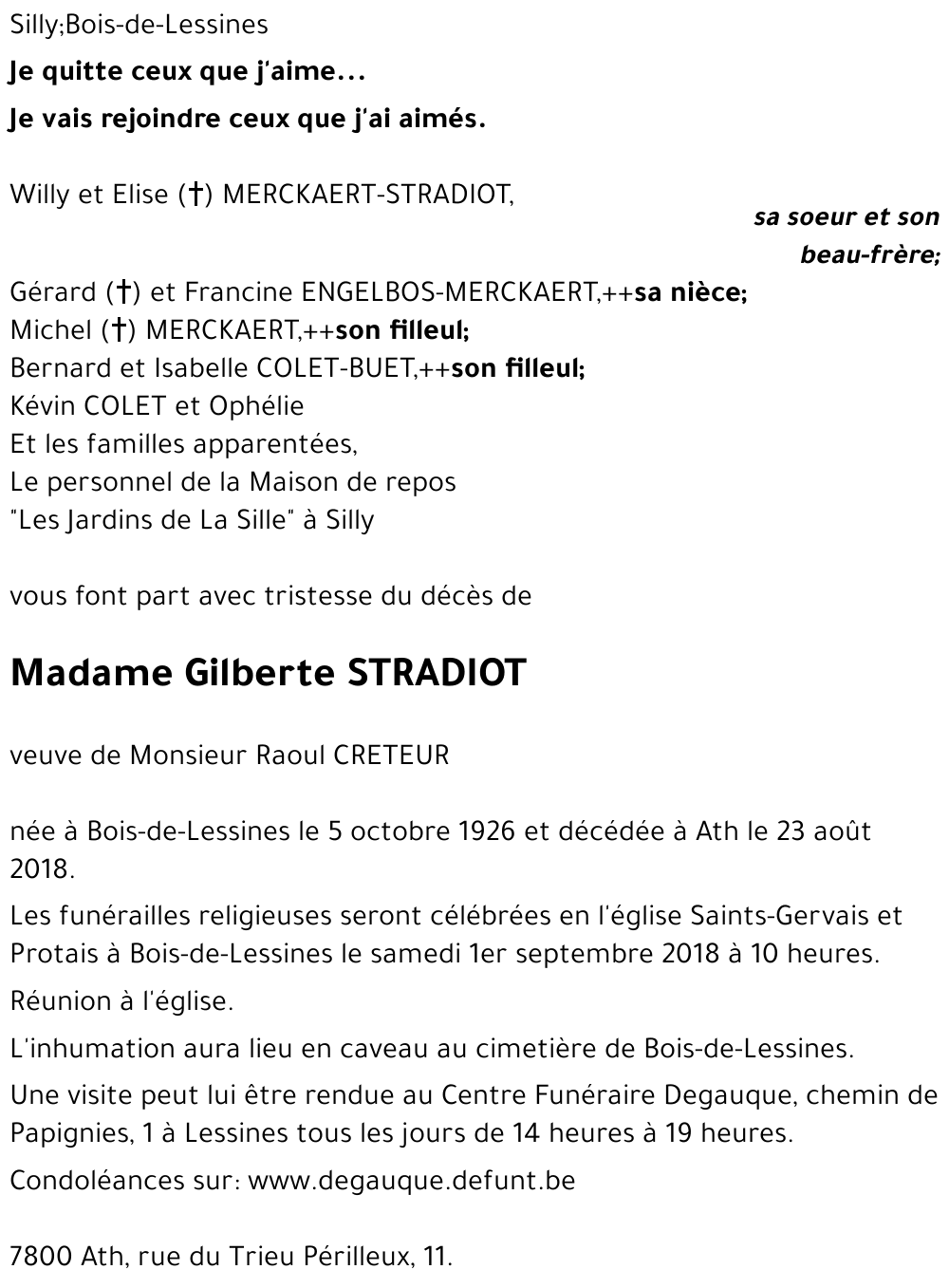 Gilberte STRADIOT