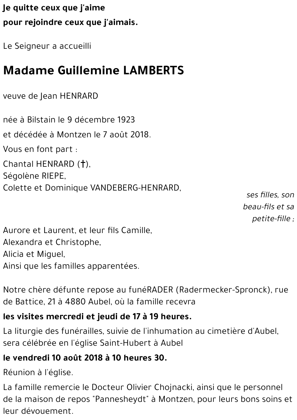 Guillemine LAMBERTS