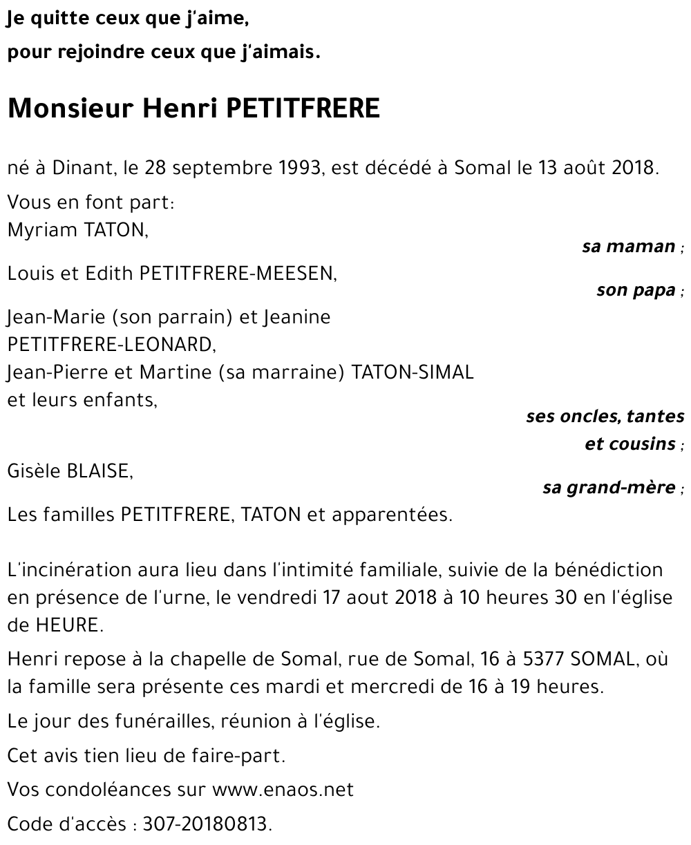 Henri PETITFRERE