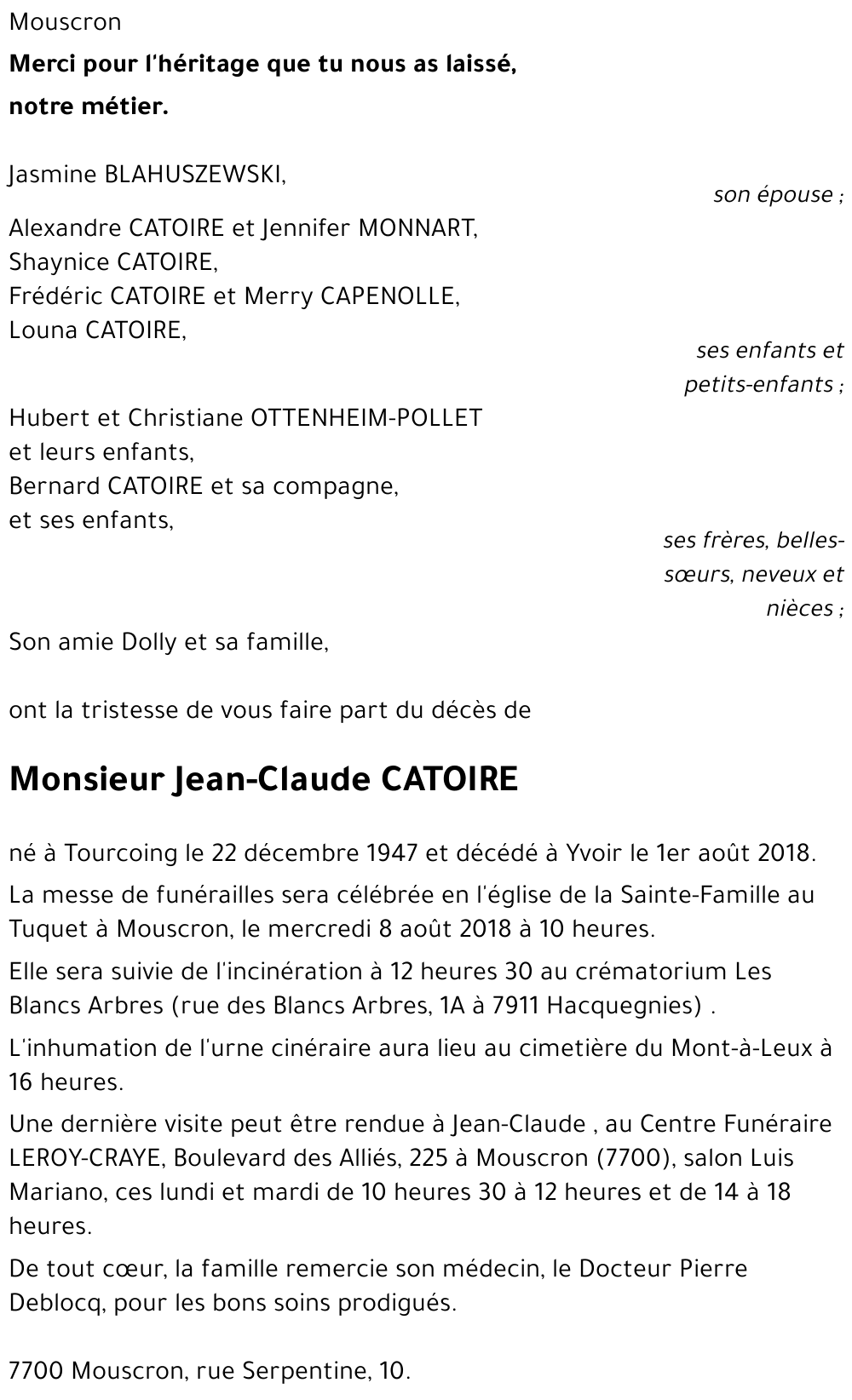 Jean-Claude CATOIRE