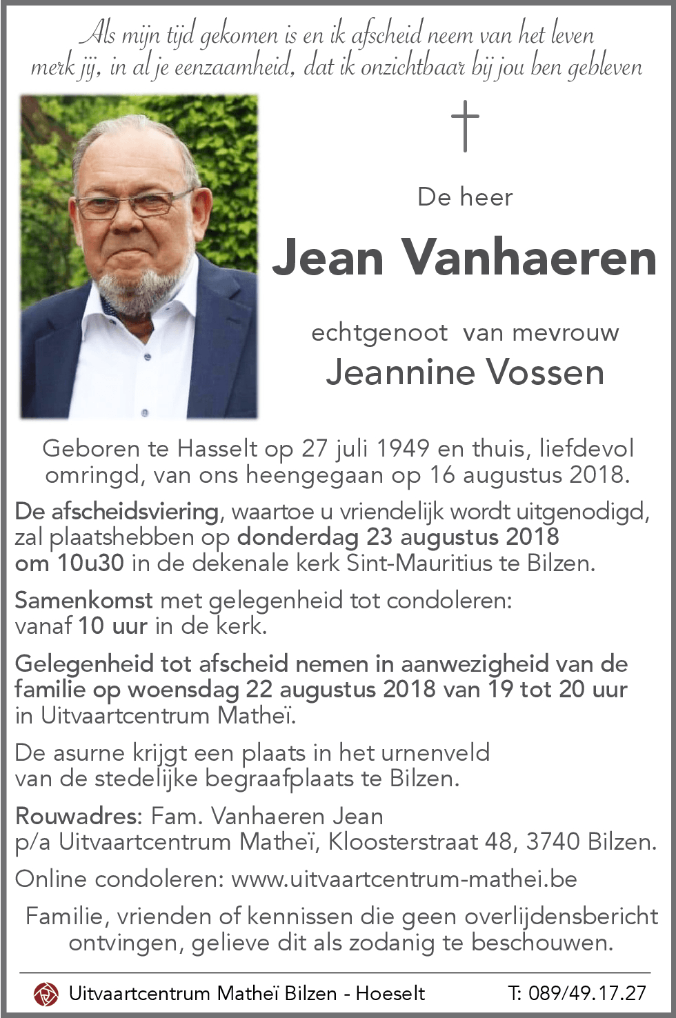JEAN VANHAEREN