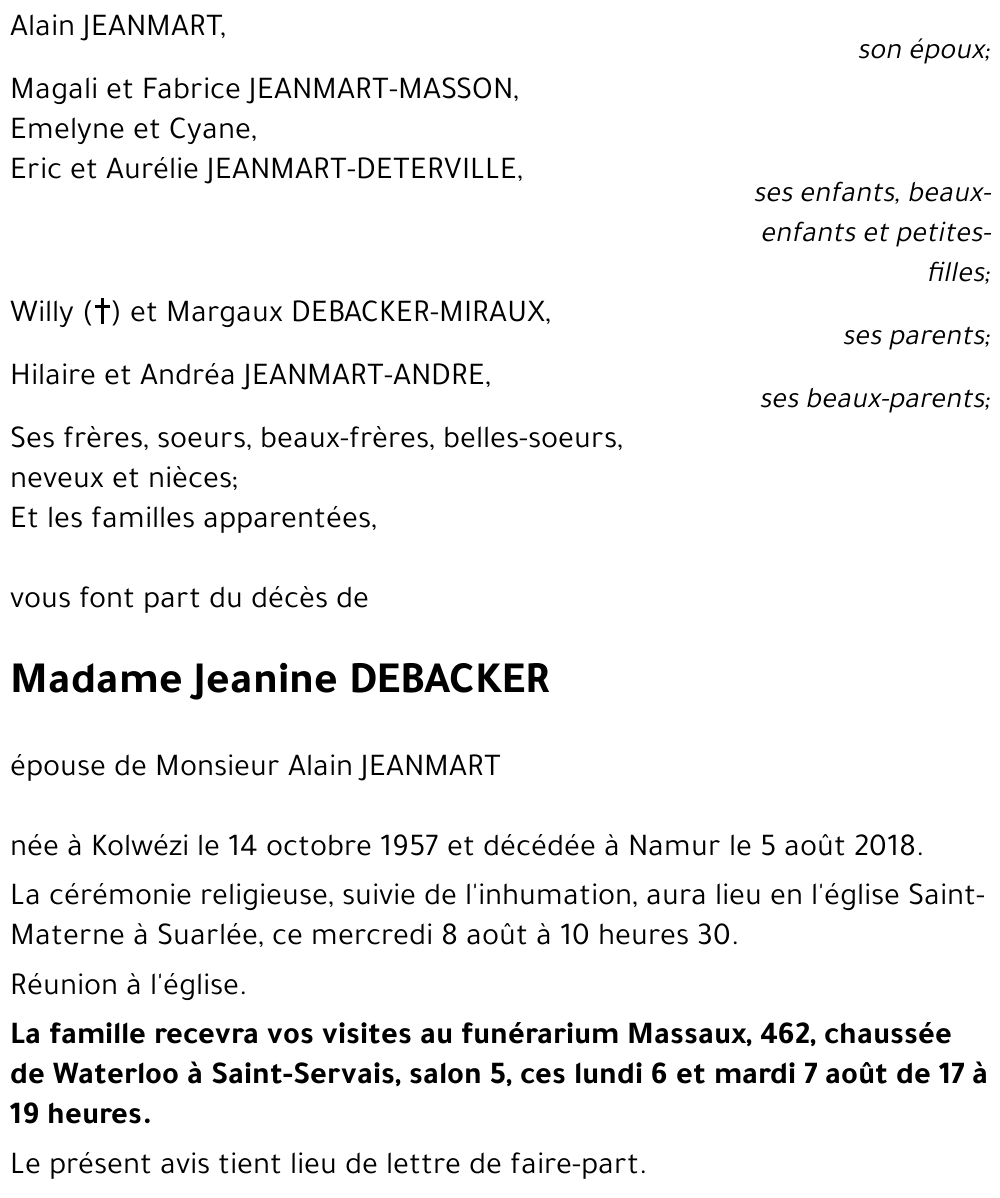 Jeanine DEBACKER