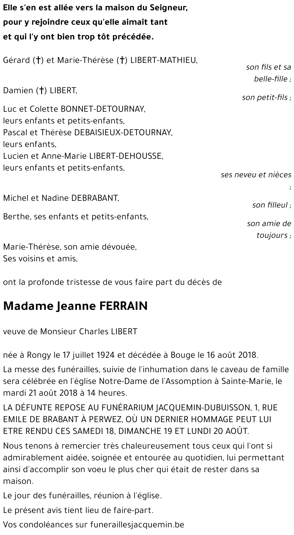 Jeanne FERRAIN
