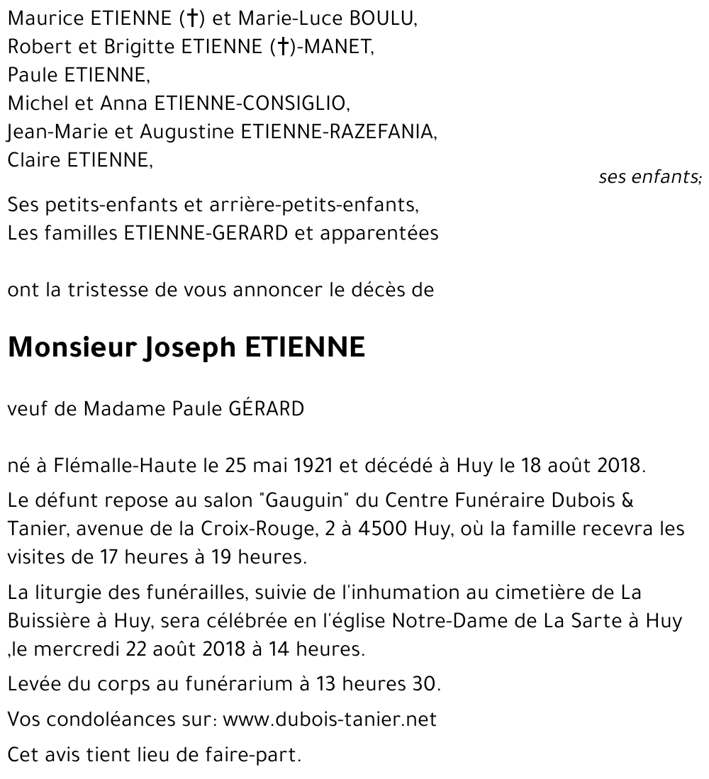 Joseph ETIENNE