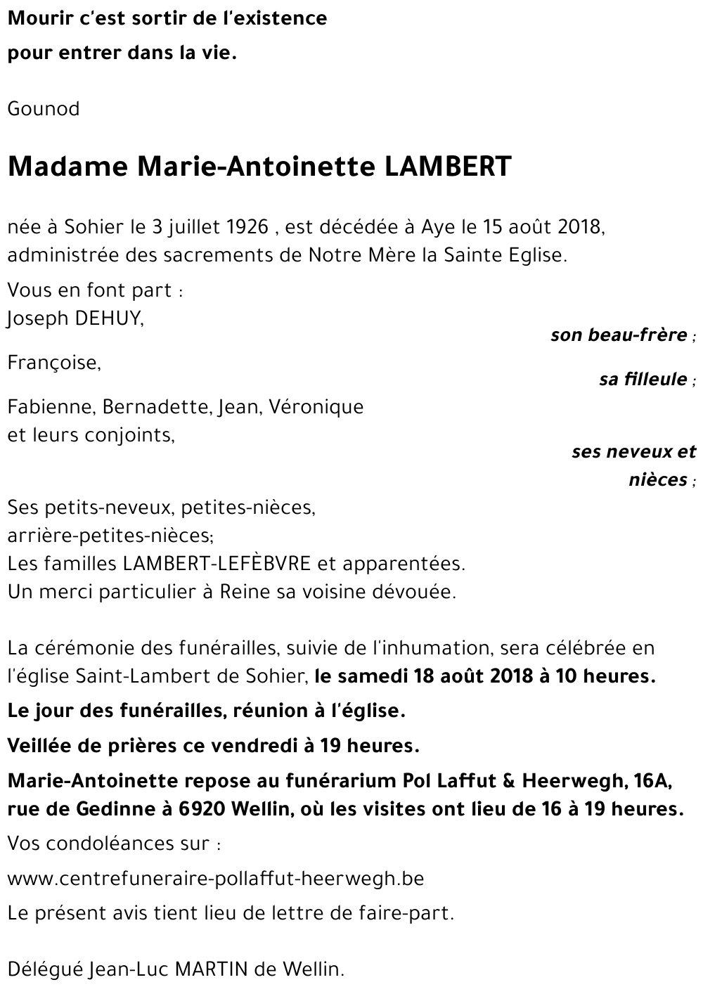 Marie-Antoinette LAMBERT