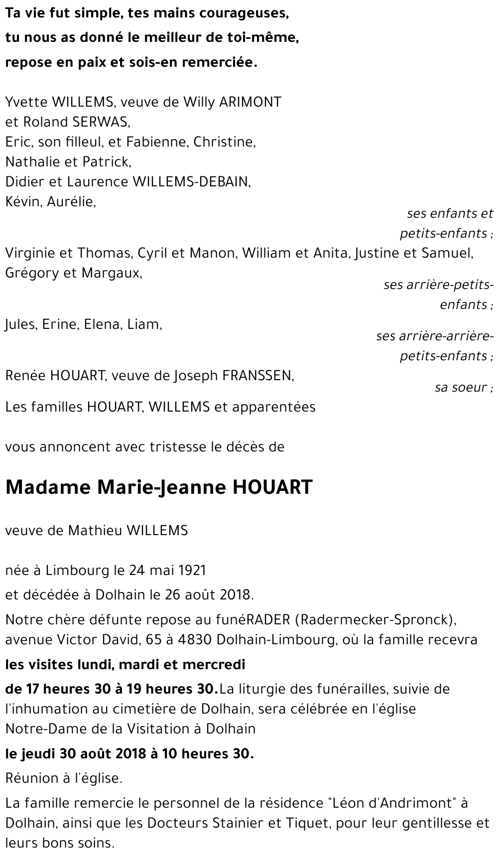 Marie-Jeanne HOUART