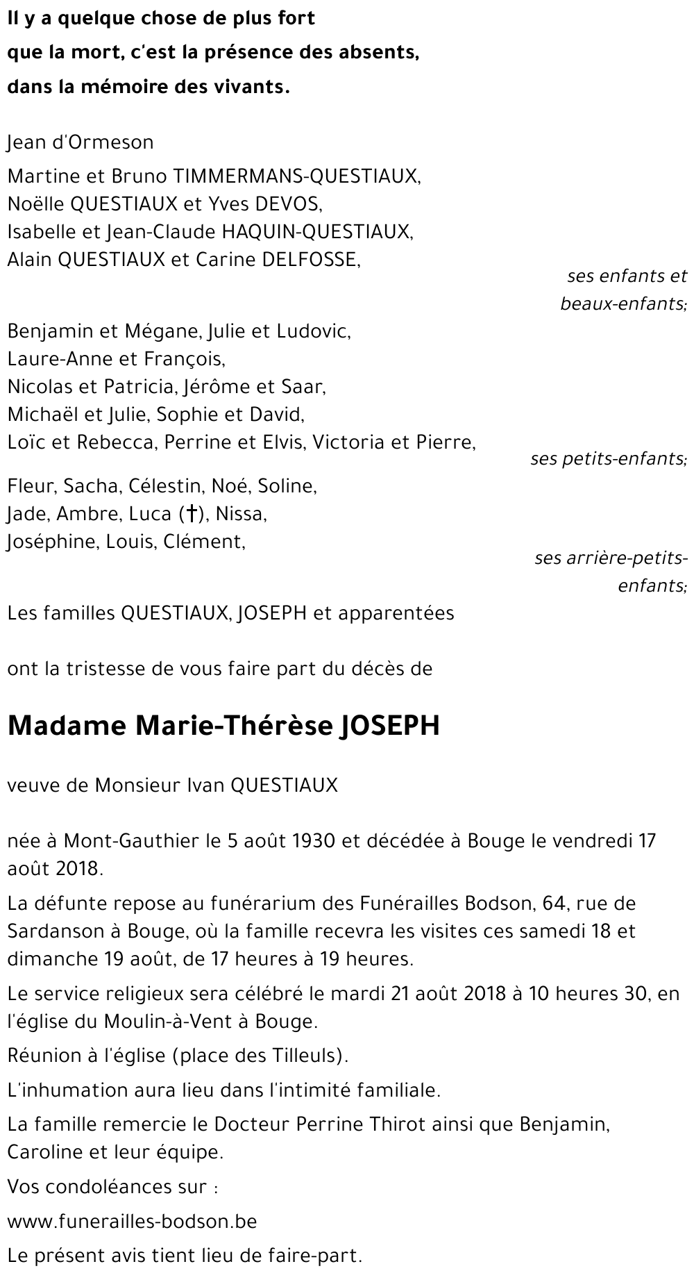 Marie-Thérèse JOSEPH