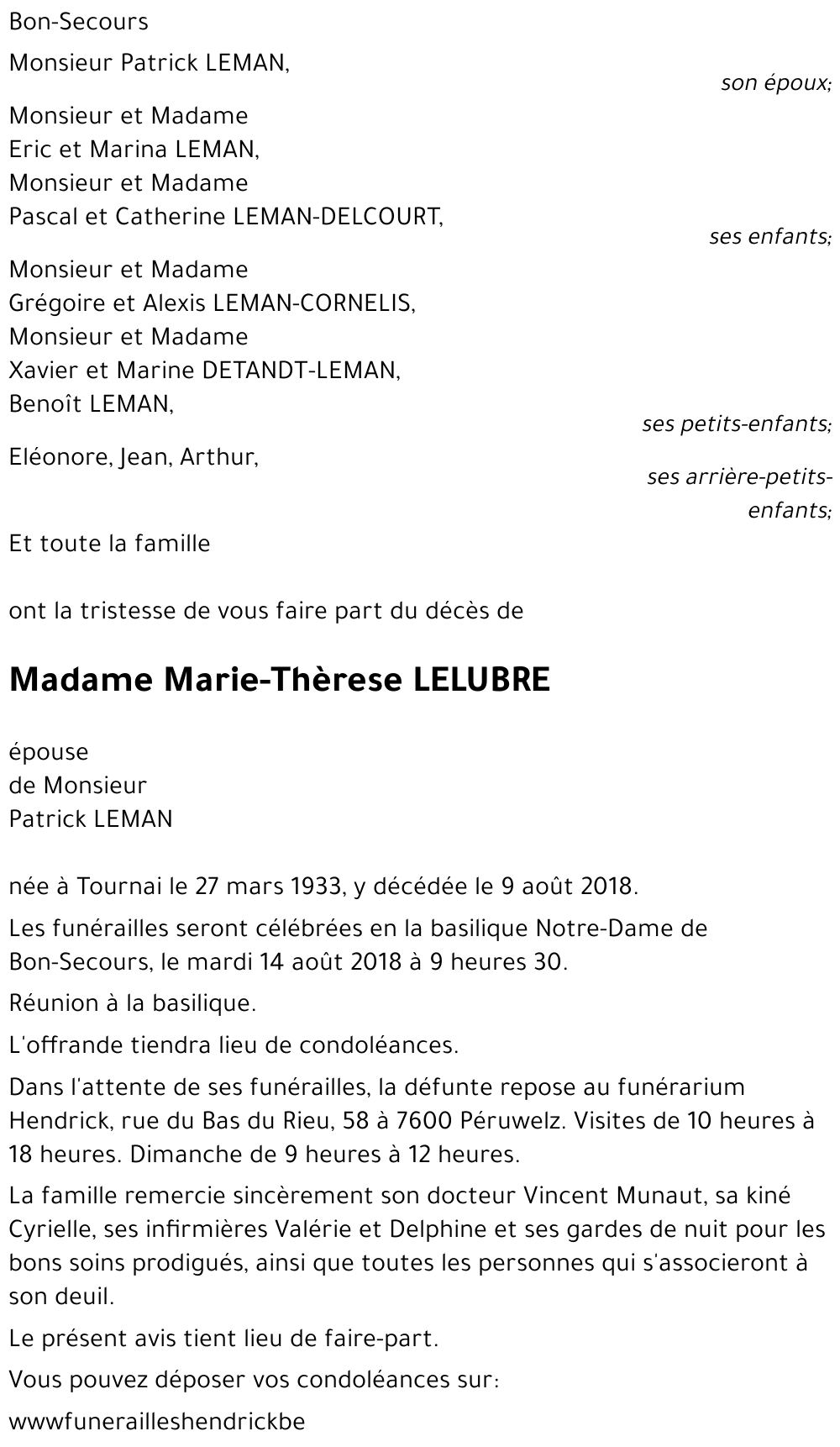 Marie-Thèrese LELUBRE