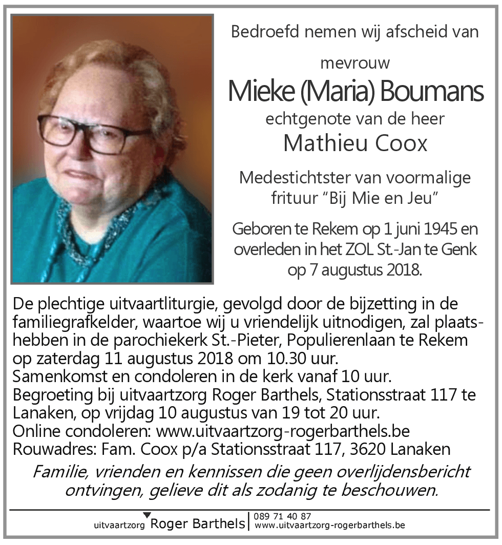 Mieke (Maria) Boumans
