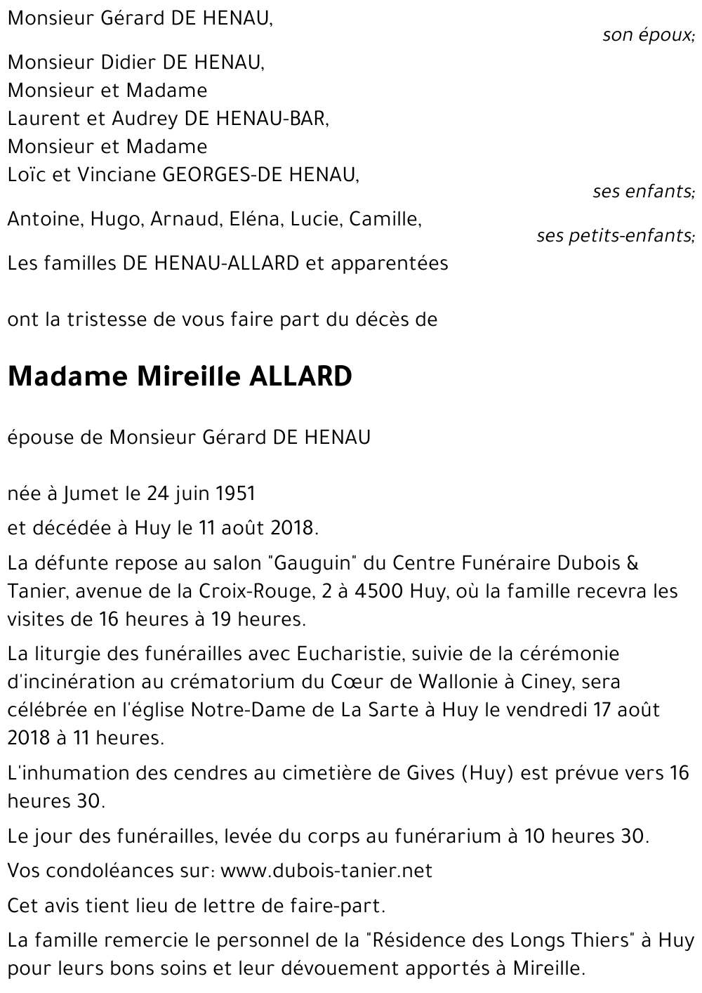 Mireille ALLARD
