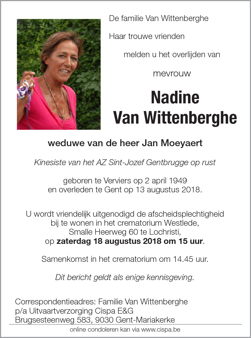 Nadine Van Wittenberghe