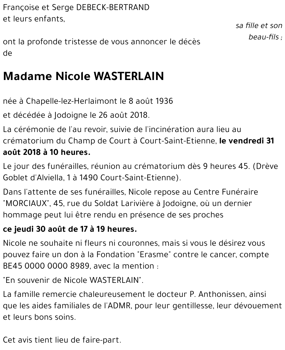 Nicole WASTERLAIN