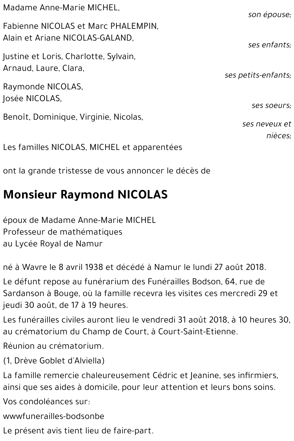 Raymond NICOLAS