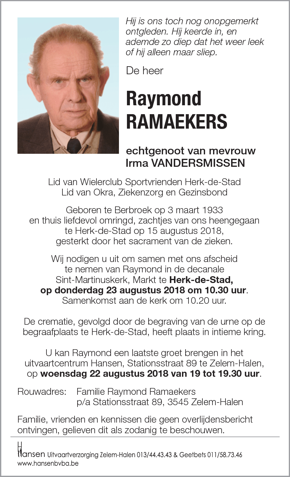 Raymond RAMAEKERS