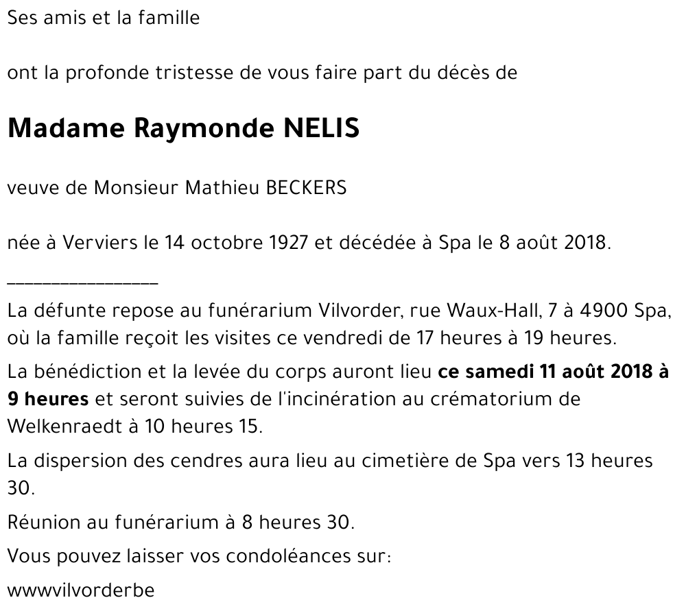 Raymonde NELIS