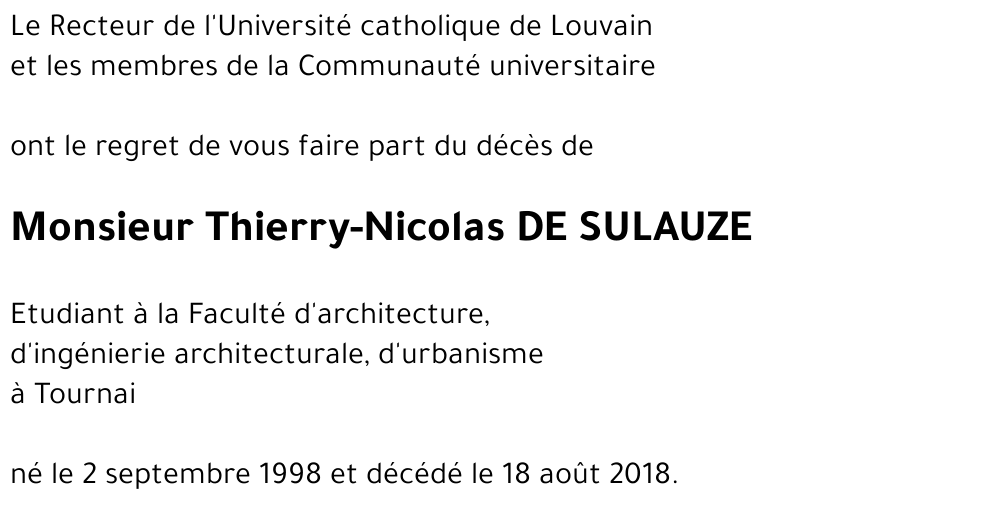 Thierry-Nicolas DE SULAUZE
