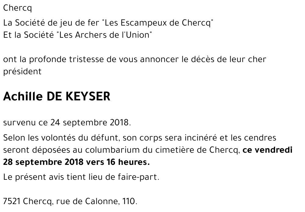 Achille DE KEYSER