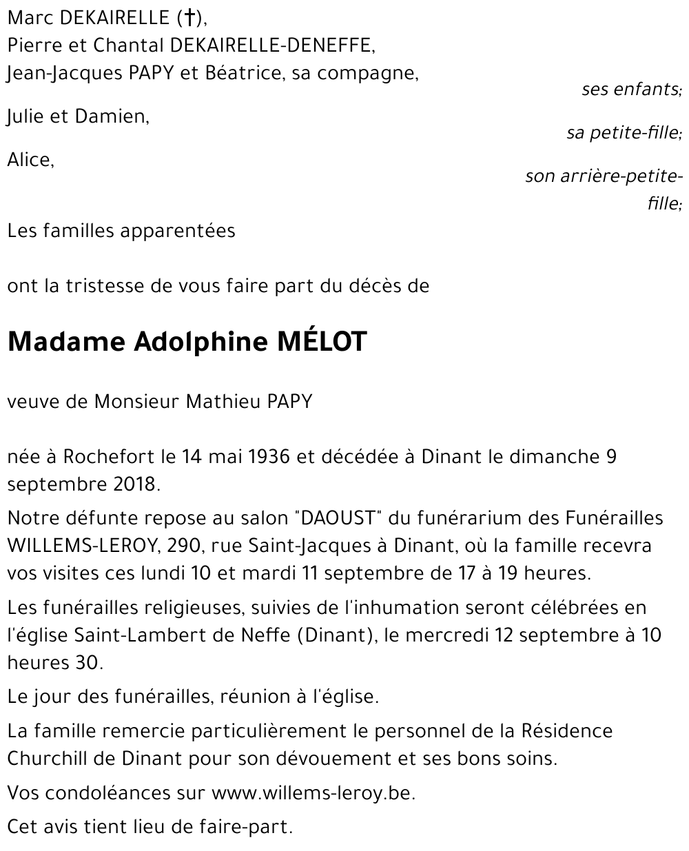 Adolphine MÉLOT