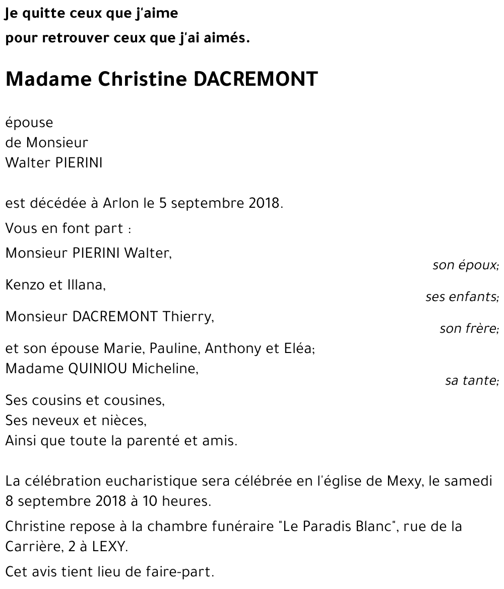 Christine DACREMONT