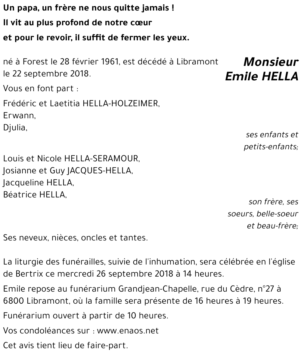 Emile HELLA