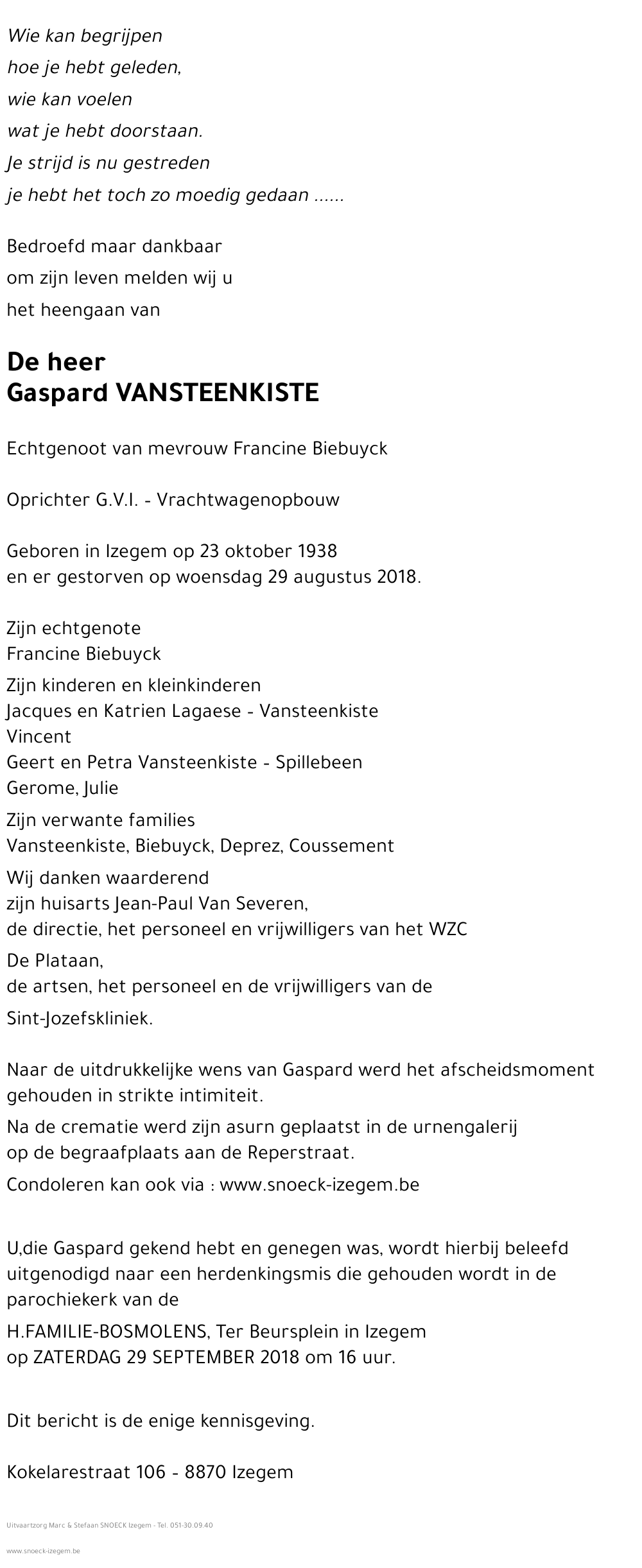 Gaspard Vansteenkiste