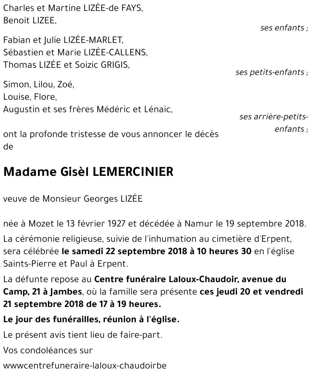 Gisèl LEMERCINIER
