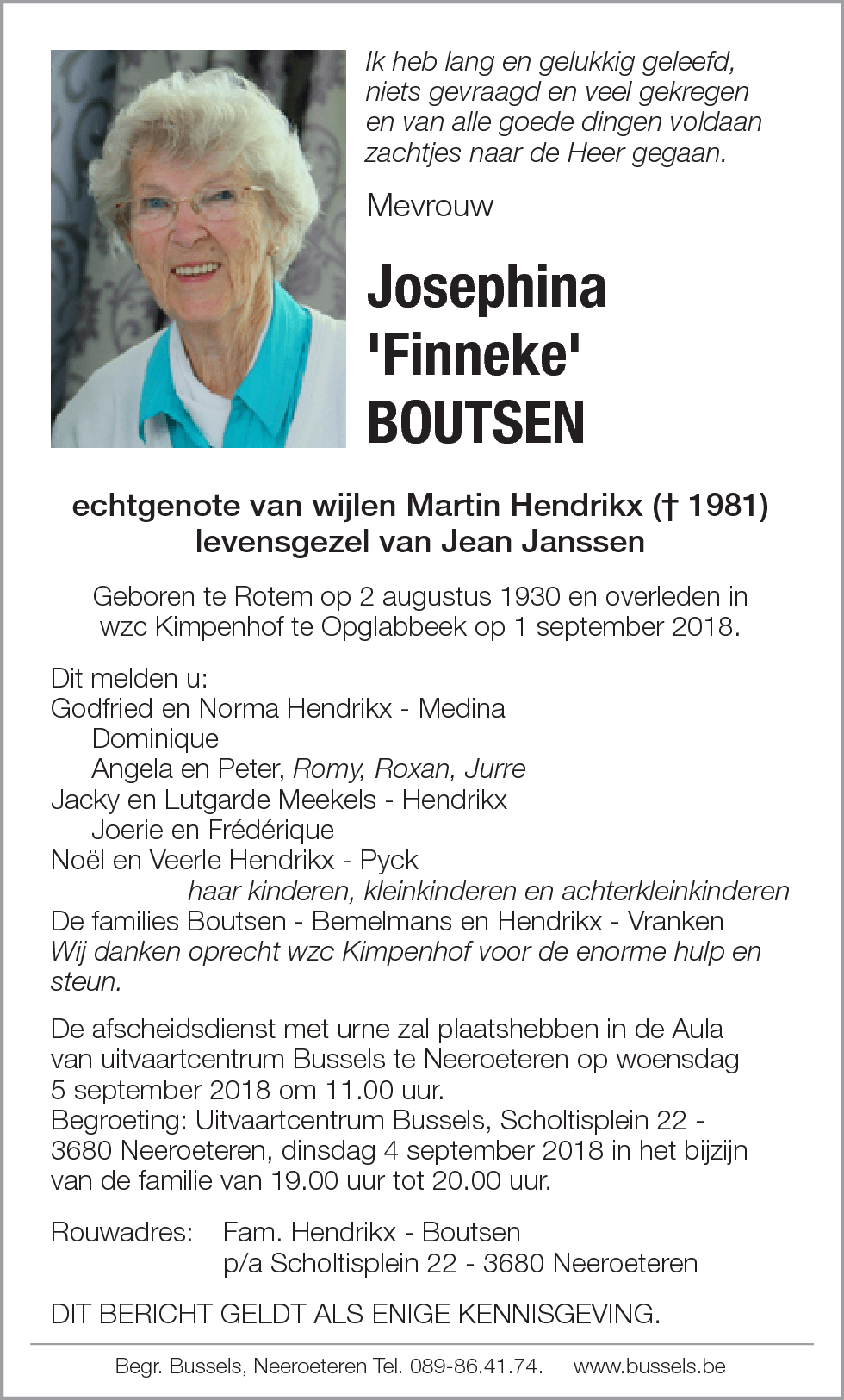 Josephina 'Finneke' BOUTSEN