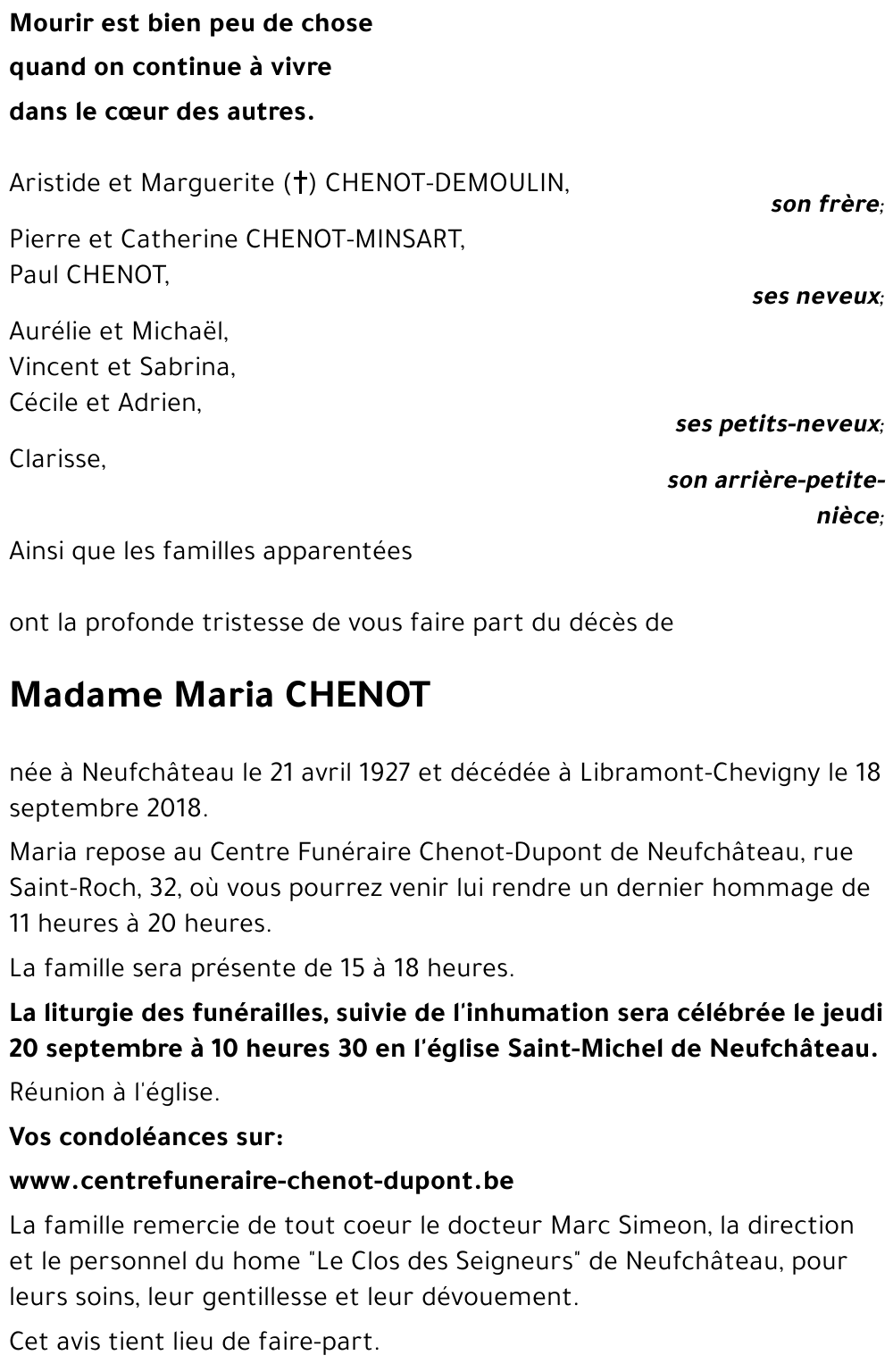 Maria CHENOT