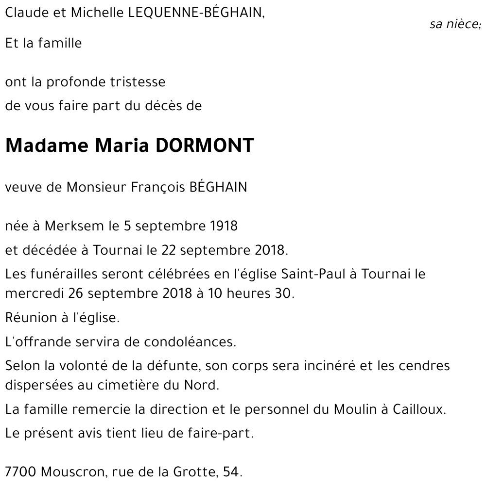 Maria DORMONT