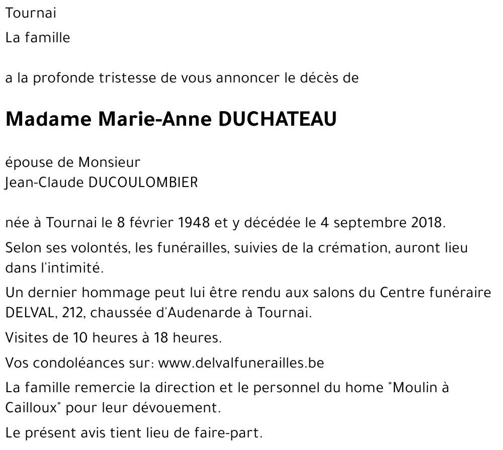 Marie-Anne DUCHATEAU