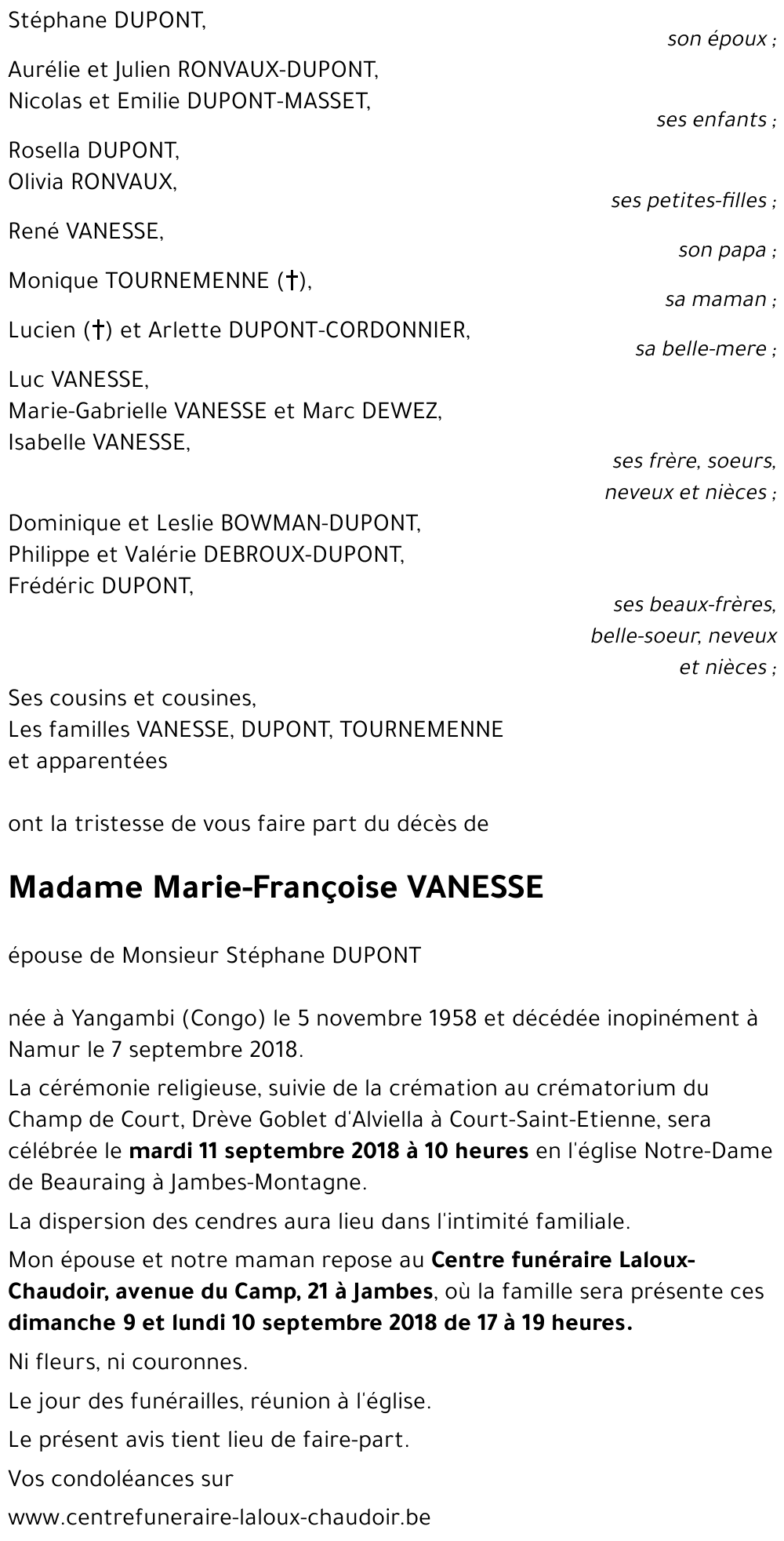 Marie-Françoise VANESSE