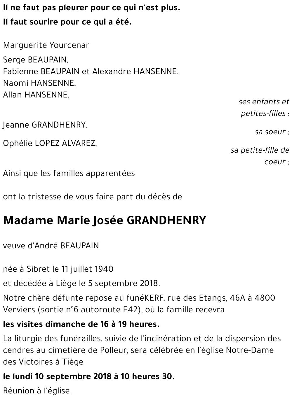 Marie Josée GRANDHENRY