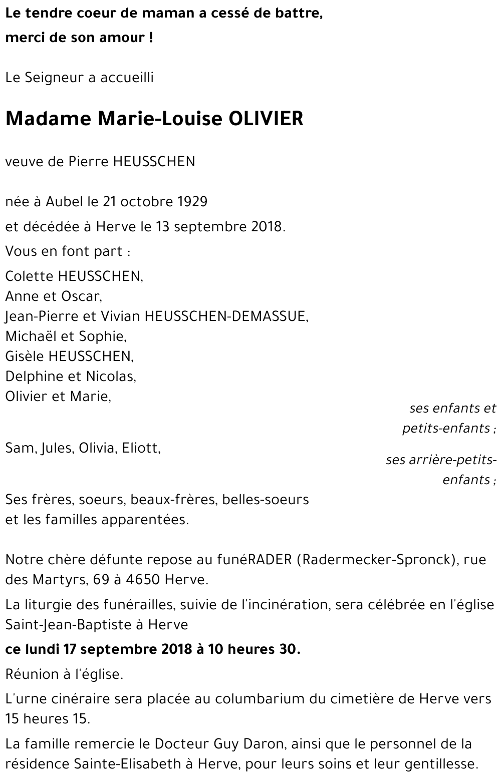 Marie-Louise OLIVIER